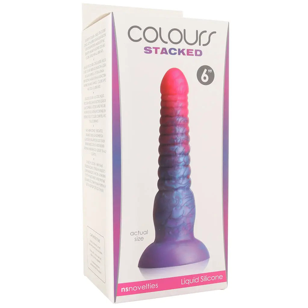 Colours Stacked 6 Inch Dildo in Pink/Blue ns novelties
