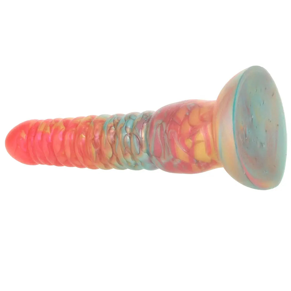 Colours Stacked 6 Inch Dildo in Red/Gold ns novelties back view