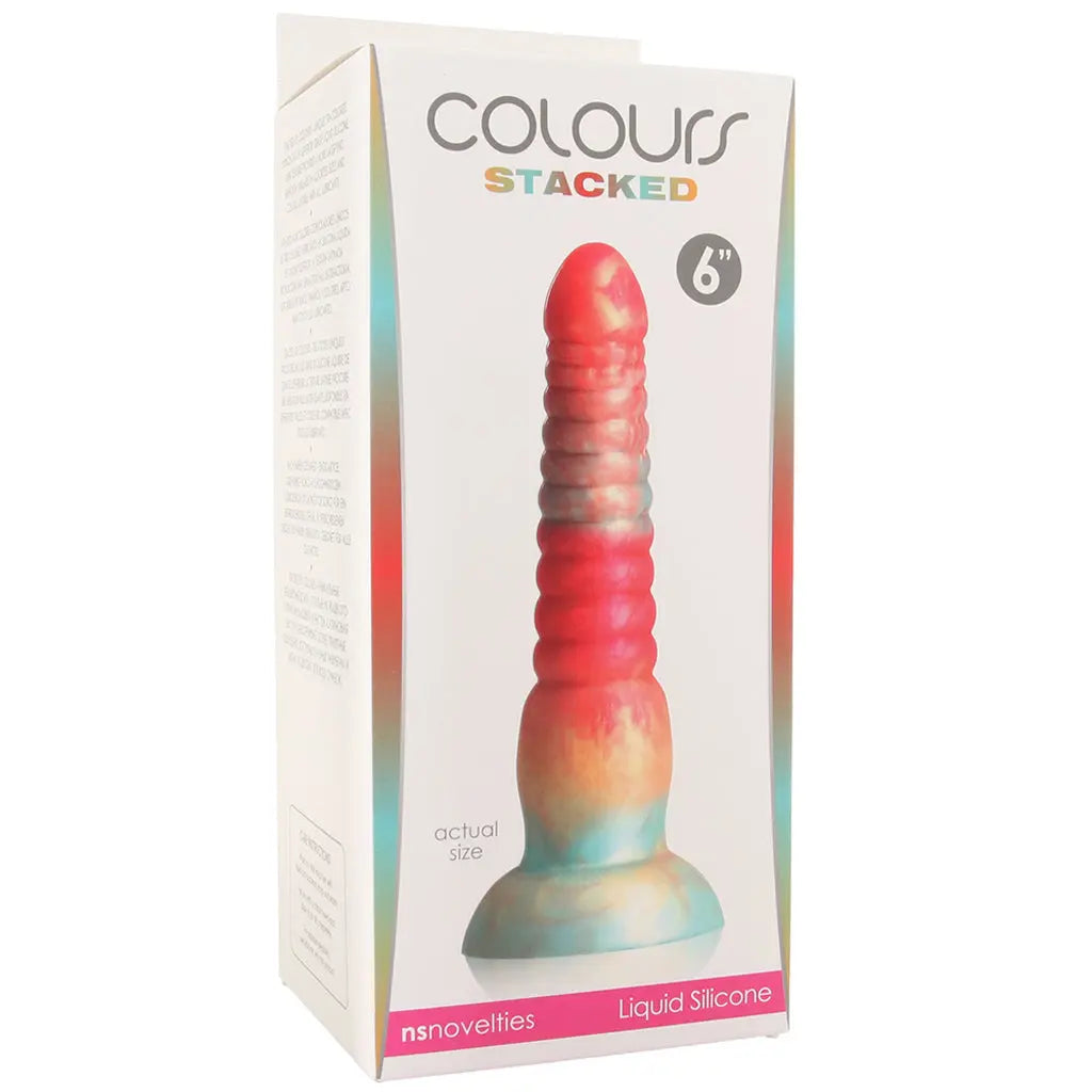 Colours Stacked 6 Inch Dildo in Red/Gold ns novelties