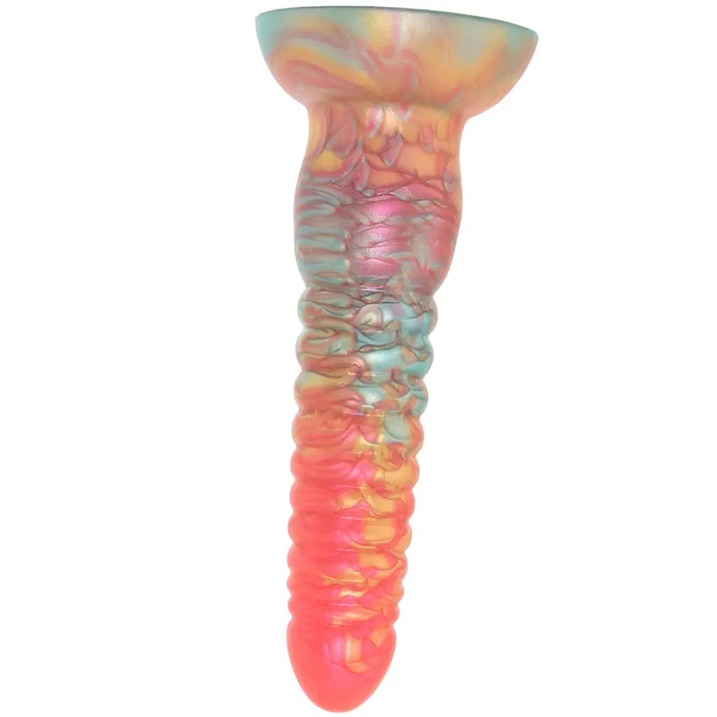Colours Stacked 6 Inch Dildo in Red/Gold ns novelties upside down