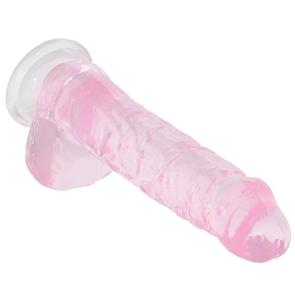 Naturally Yours 6 Inch Crystaline Dildo in Rose close up Sex Toys Calgary Same-Day Delivery Blush