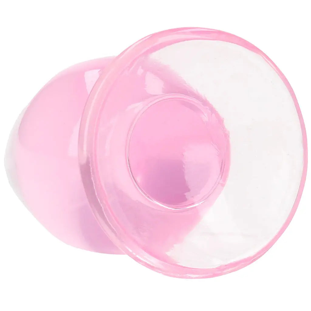 RealRock Crystal Clear Jelly 3.5 Inch Butt Plug in Pink RealRock