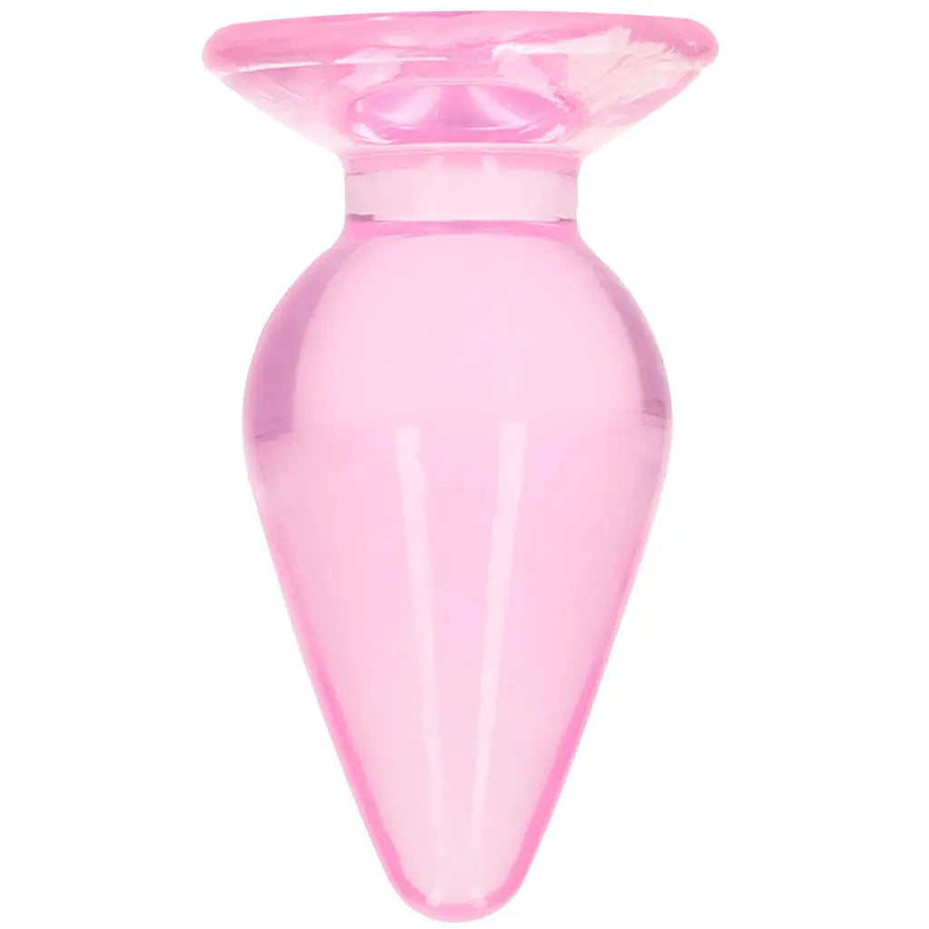 RealRock Crystal Clear Jelly 3.5 Inch Butt Plug in Pink RealRock upside down