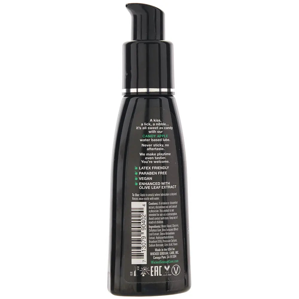 Aqua Flavored Lube 2oz/60ml in Candy Apple Calgary Same-Day Delivery Wicked Sensual Care back view