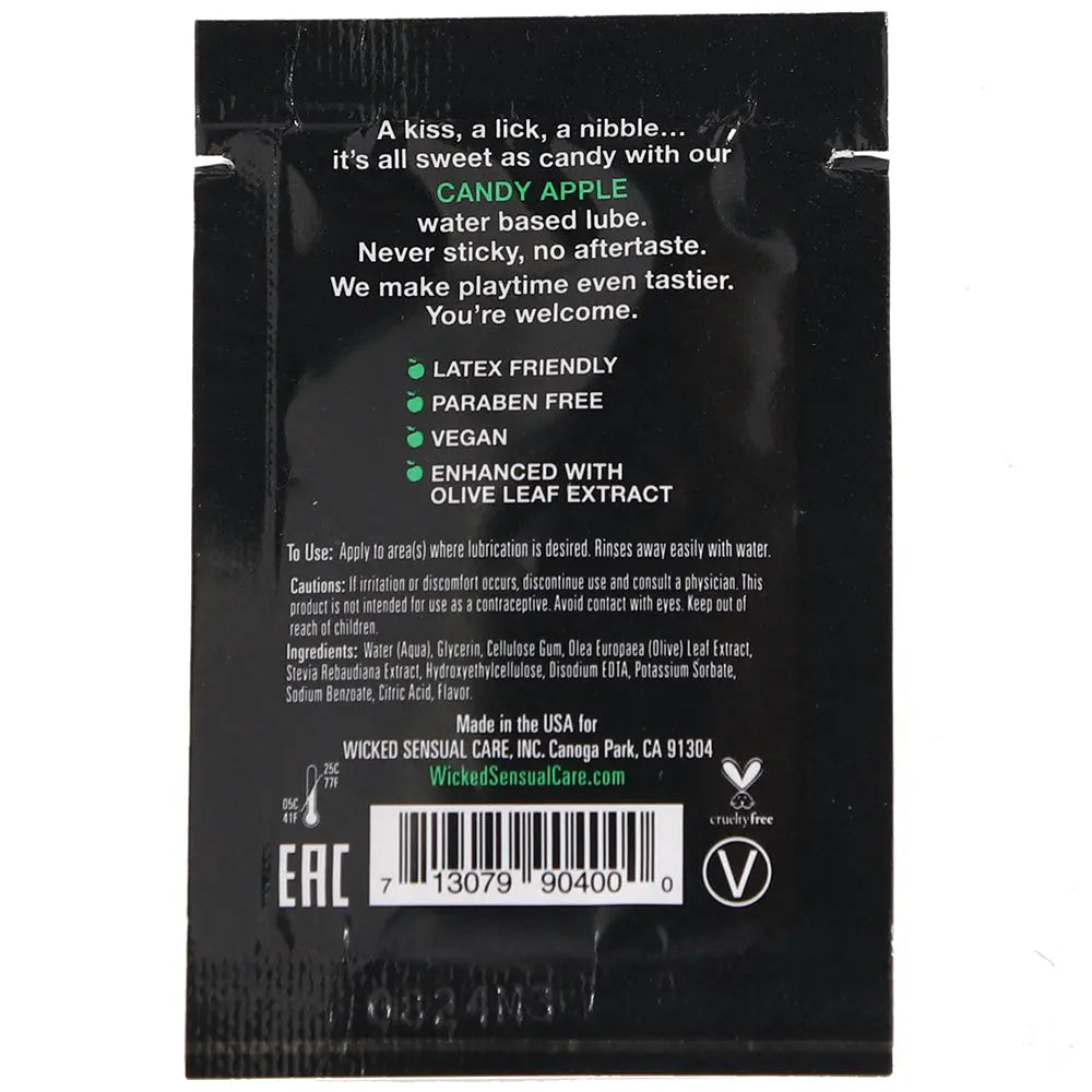 Aqua Flavored Lube in Candy Apple back view Sex Toys Calgary Same-Day Delivery