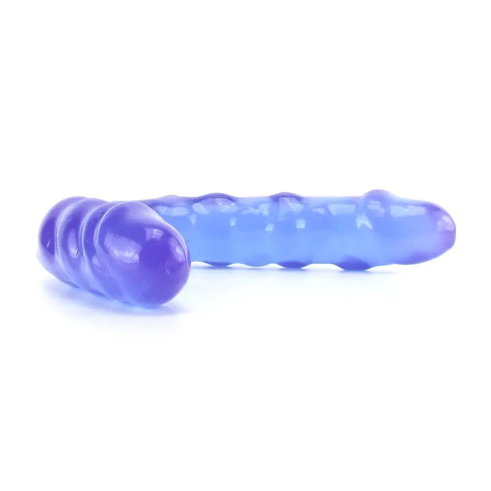 Basix 16 Inch Double Dildo in Purple Basix Rubber Works side view