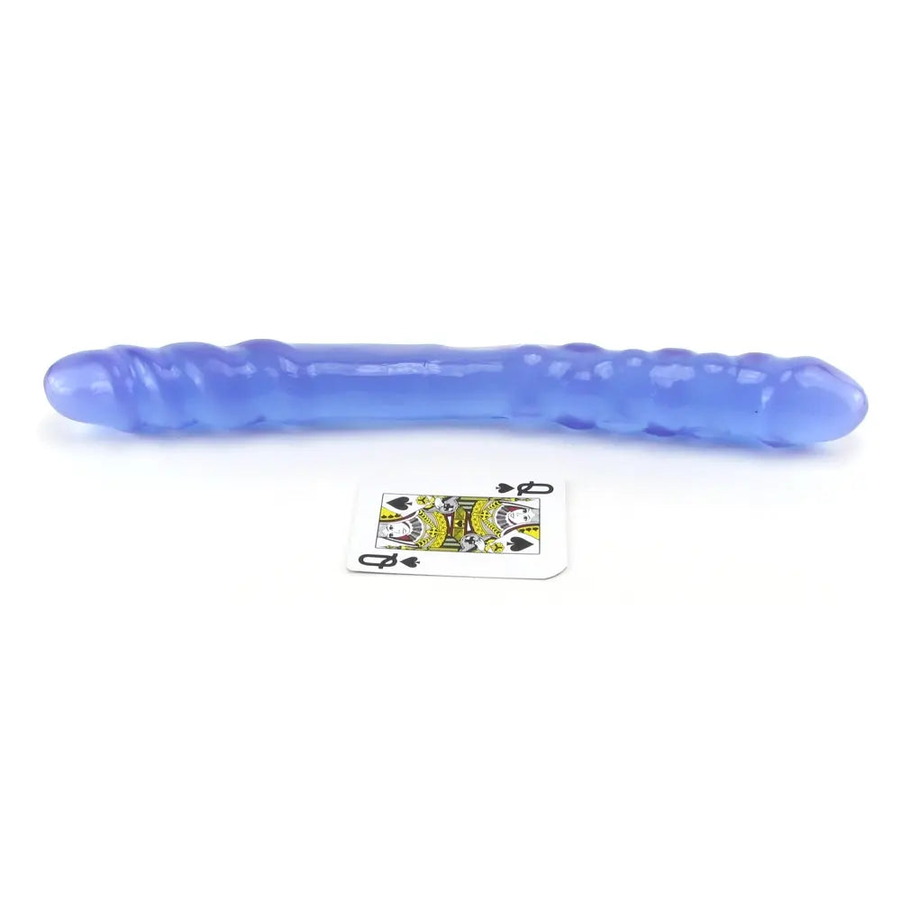 Basix 16 Inch Double Dildo in Purple Basix Rubber Works with play card