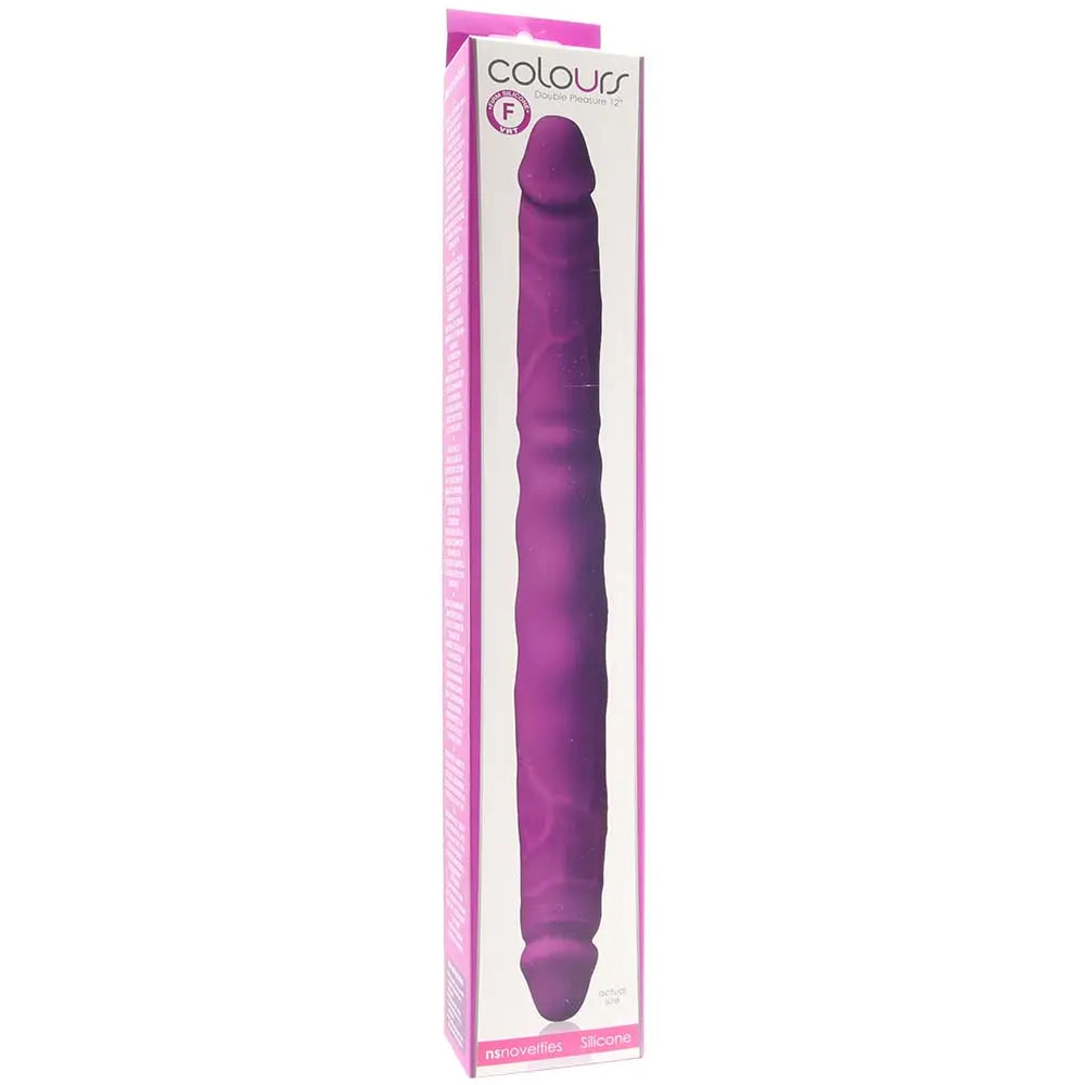 Colours Double Pleasure 12 Inch Dildo in Purple ns novelties in box