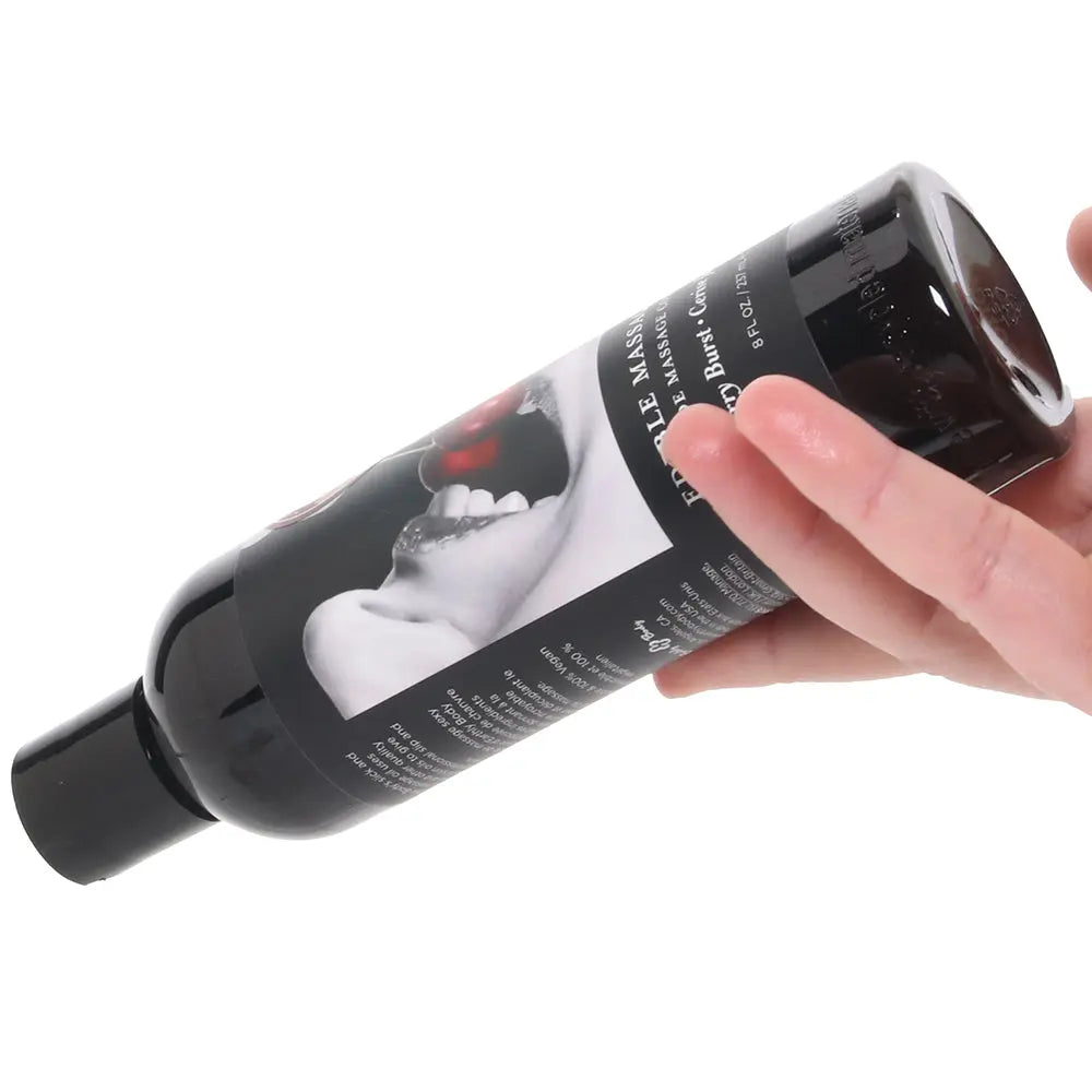Edible Massage Oil 8oz/236ml in Cherry Earthly Body on hand