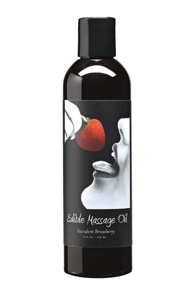 Edible Massage Oil 8oz/236ml in Strawberry Earthly Body