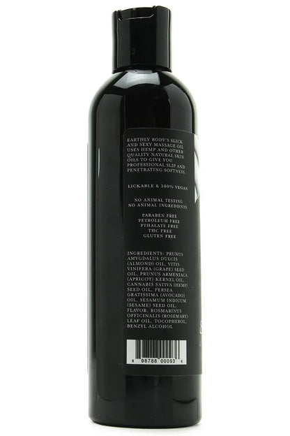 Edible Massage Oil 8oz/236ml in Strawberry Earthly Body back view