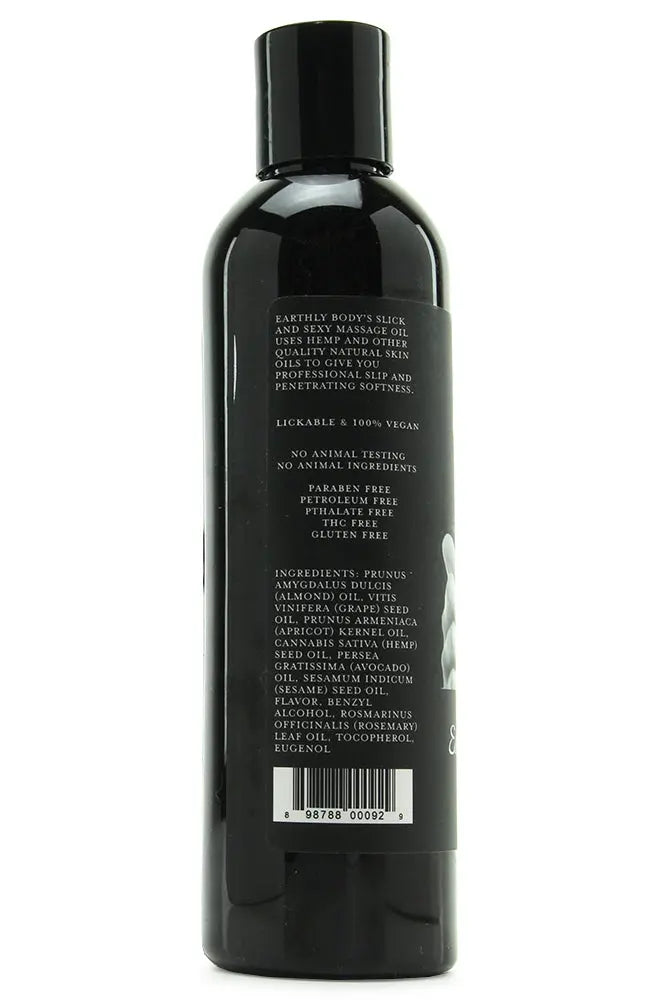 Edible Massage Oil 8oz/236ml in Vanilla Earthly Body back view