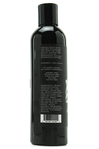 Edible Massage Oil 8oz/236ml in Vanilla Earthly Body back view