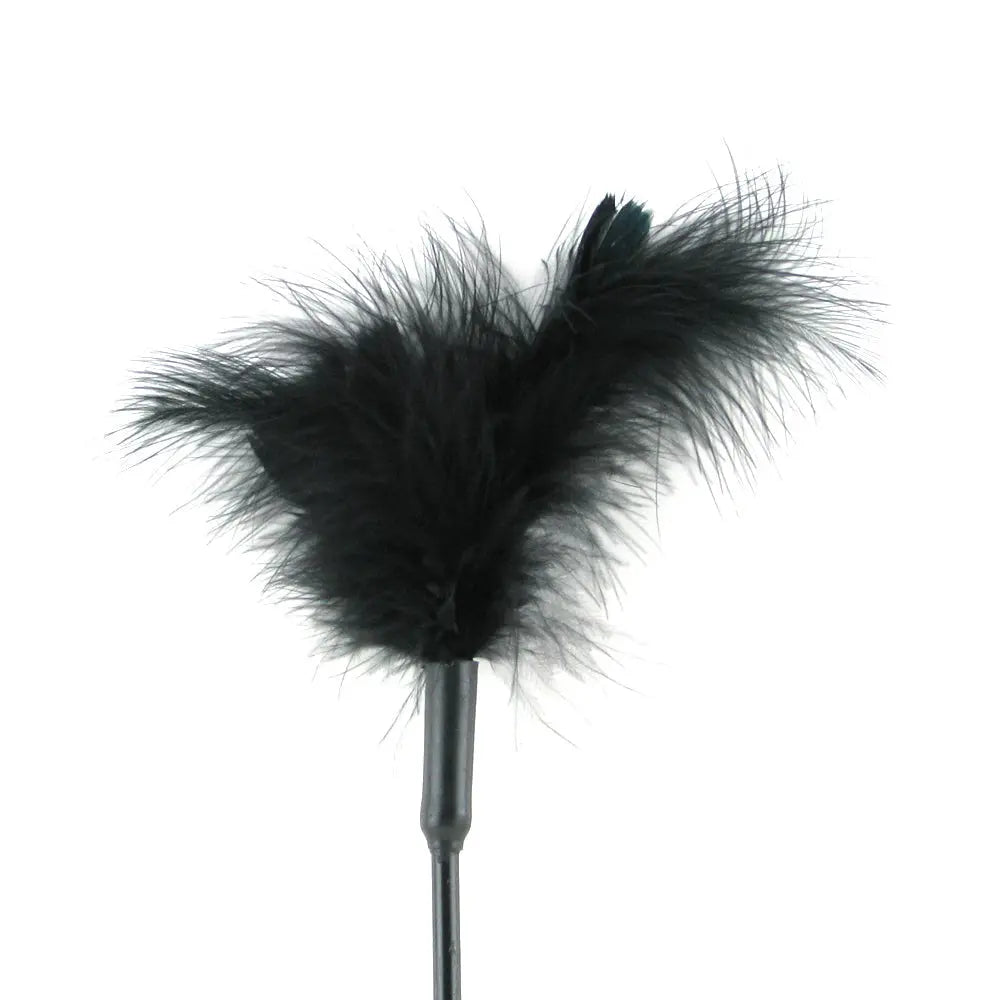 Feather Tickler 7 Inch in Black close up Sex Toys Calgary