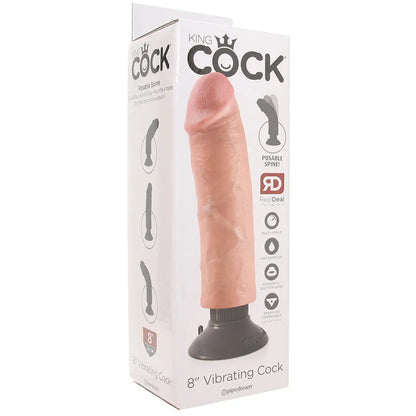 King Cock 8 Inch Vibrating Suction Dildo in Flesh Calgary Same-Day Delivery Pipedream
