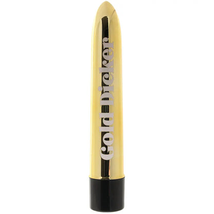 Naughty Bits Gold Dicker Vibe in sleek design, tapered tip for precise stimulation.