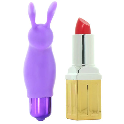Neon Vibrating Couples Kit in Purple Calgary Same-Day Delivery Pipedream next to lipstick