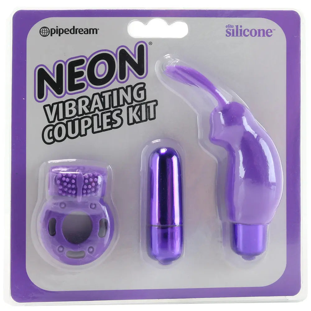Neon Vibrating Couples Kit in Purple Calgary Same-Day Delivery Pipedream packed
