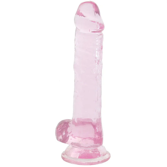 Pink dildo with balls