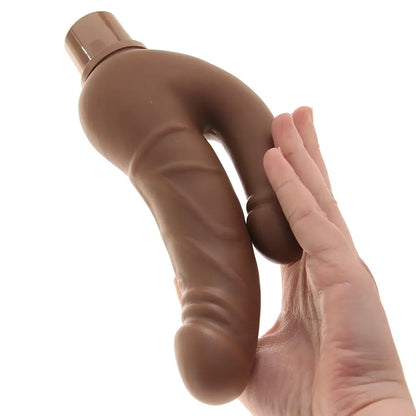 Power Stud Rechargeable Over & Under Vibe in Brown Power Studs on hand