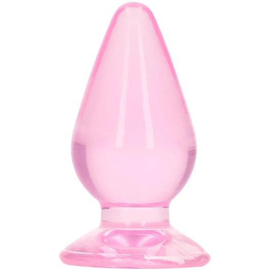 RealRock Crystal Clear Jelly 3.5 Inch Butt Plug in Pink RealRock