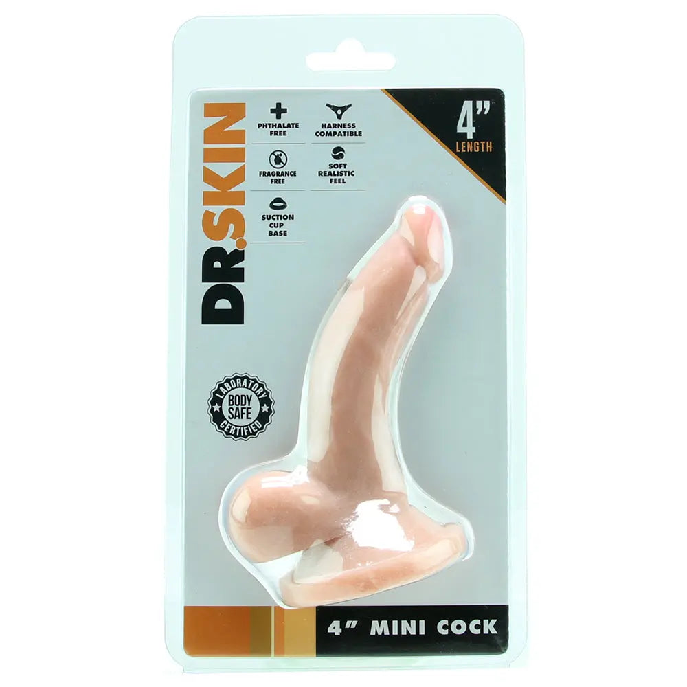Sex toy Dr. Skin 4 Inch Mini Cock Calgary in Beige packed other side Same-Day Delivery | Sex Toys Calgary with Same Day Delivery