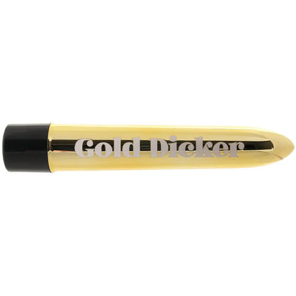 Waterproof and body-safe Naughty Bits Gold Dicker Vibe, perfect for versatile play in or out of the water.