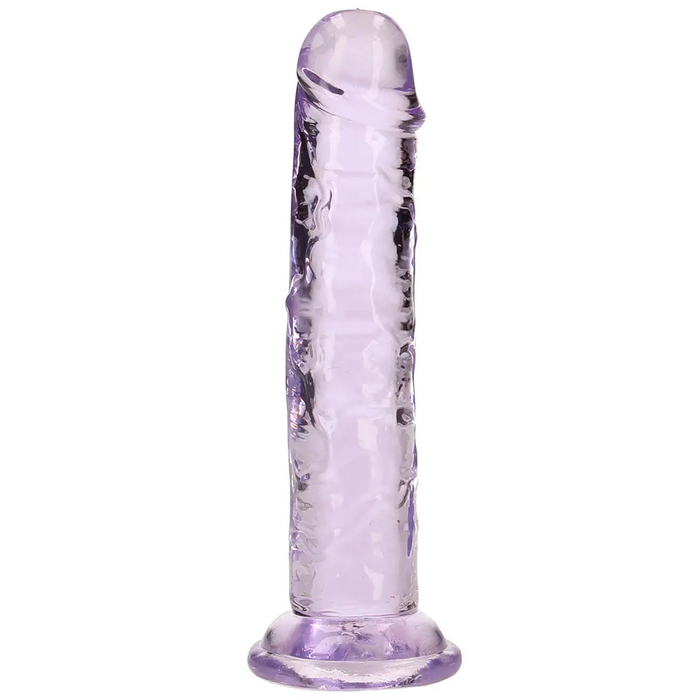 RealRock Crystal Clear Jelly 6 Inch Dildo in Purple Calgary Same Day Delivery Shots Toys