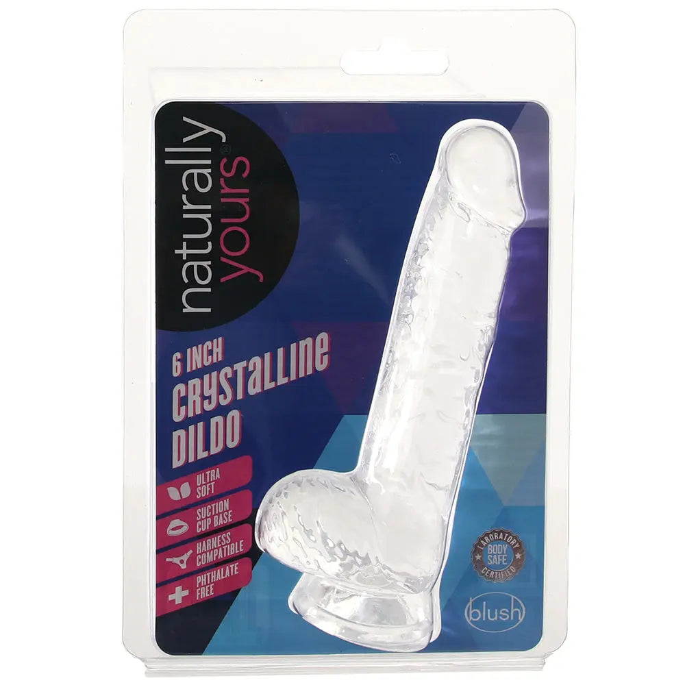 Naturally Yours 6 Inch Crystalline Dildo in Clear Calgary Same-Day Delivery Blush