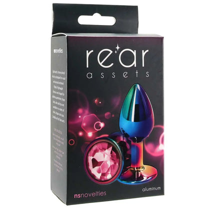 Small Aluminum Anal Plug with Pink Gem in Multicolor | Calgary Same-Day Delivery ns novelties