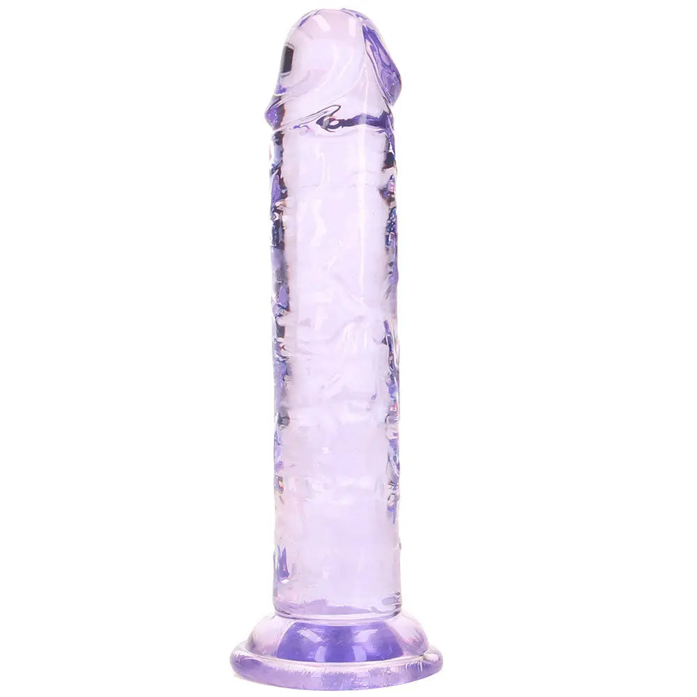 RealRock Crystal Clear Jelly 6 Inch Dildo in Purple Calgary Same Day Delivery Shots Toys