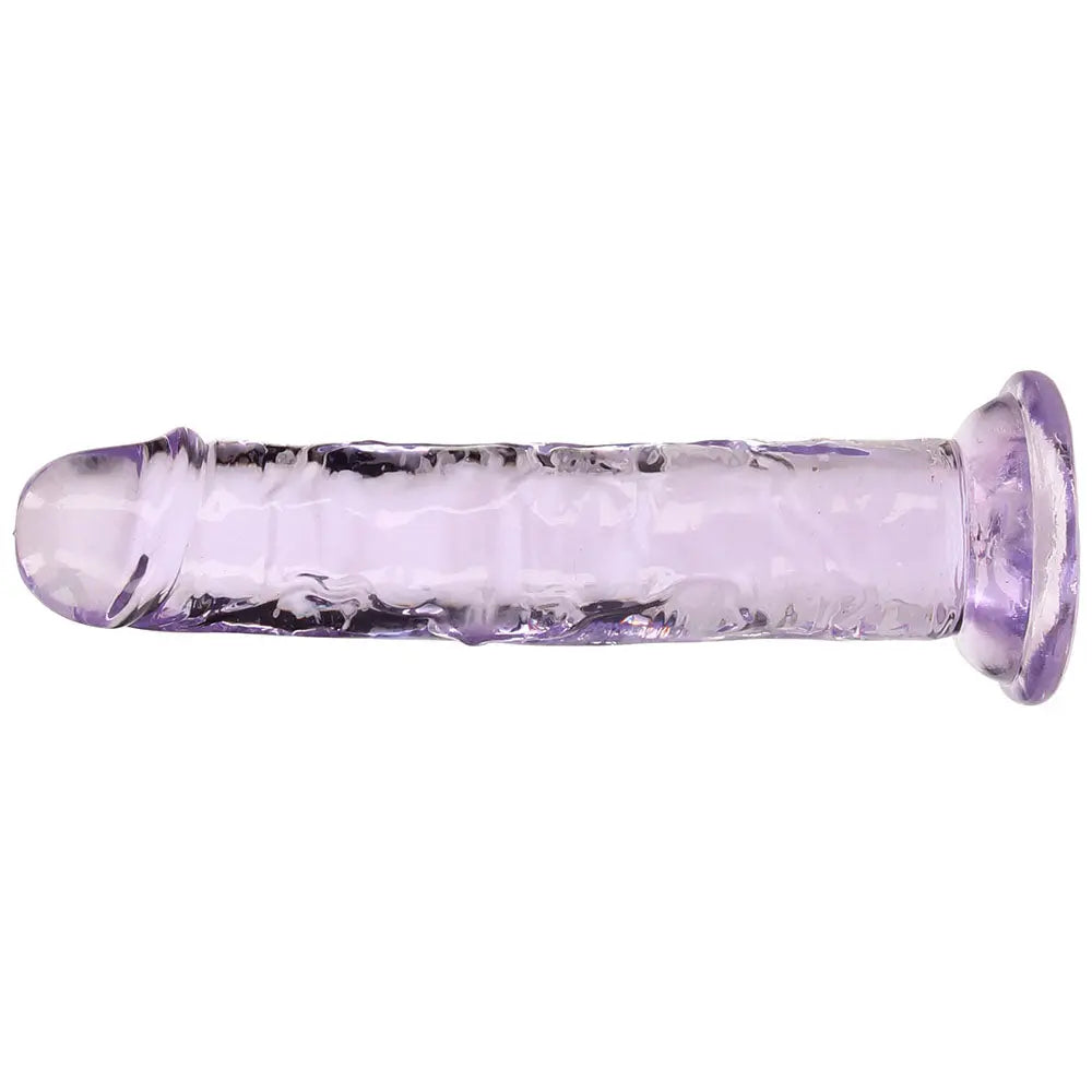 RealRock Crystal Clear Jelly 6 Inch Dildo in Purple Calgary Same Day Delivery Shots Toys