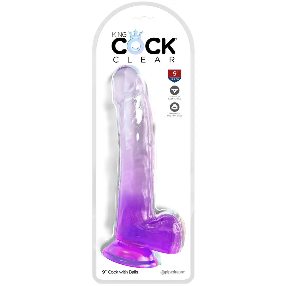 King Cock 9 Inch Ballsy Dildo in Purple Calgary Same-Day Delivery Pipedream