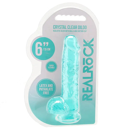 packed RealRock 6 Inch Realistic Ballsy Dildo in Turquoise Sex Toys Calgary Same-Day Delivery Shots Toys