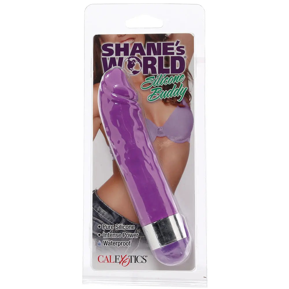packed view Shane's World Silicone Buddy Vibe in Purple | Sex Toys Calgary Same-Day Delivery CalExotics