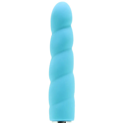 sex toy vibrator in blue on white background close up Luxe Anastasia Vibe in Aqua Sex Toys Calgary Same-Day Delivery